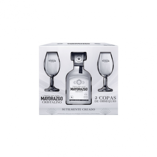 Tequila Mayorazgo Cristalino 750ml + Copas