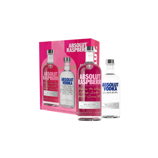 Kit Absolut Vodka Raspberry 750ml + Absolut 375ml