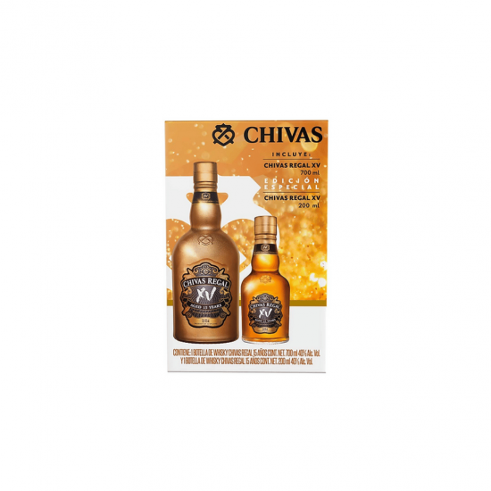 Kit Whisky Chivas Regal XV Años 700ml + Chivas Regal XV Años 200ml
