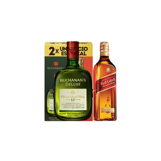 Kit Whisky Johnnie Walker Etiqueta Roja 700 ml + Buchanans 12Y 750 ml