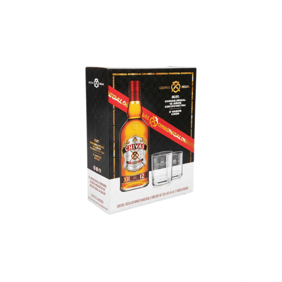 Whisky Chivas Regal 12y 750ml + 2 vasos de regalo