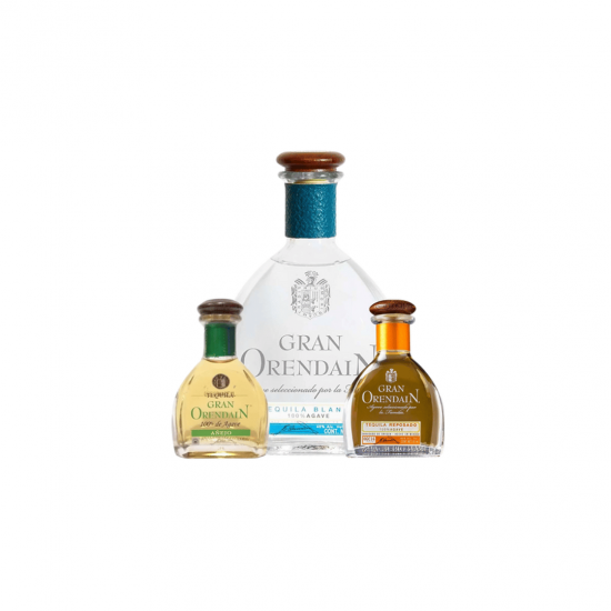 Kit Tequila Gran Orendain Plata 750ml + Mini Añejo 200ml + Mini Reposado 200ml